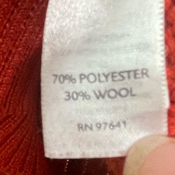 J Jill Sweater Red Orange  Cable Knit Wool Blend Size M - Picture 10 of 11